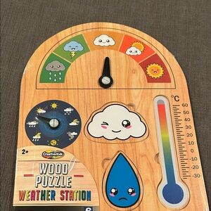 CREATIVE KIDS Wood Puzzle Weather Station NWT
